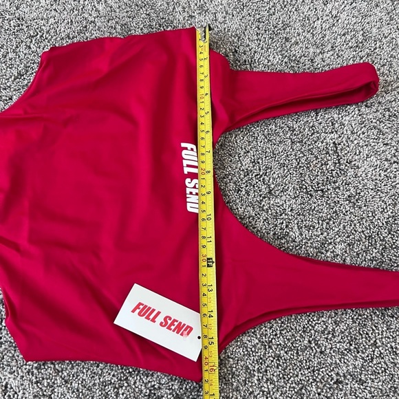 Full Send One Piece Red Thong Women’s Swimsuit Bathing Suit California Size XL - Picture 8 of 8